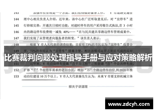 比赛裁判问题处理指导手册与应对策略解析